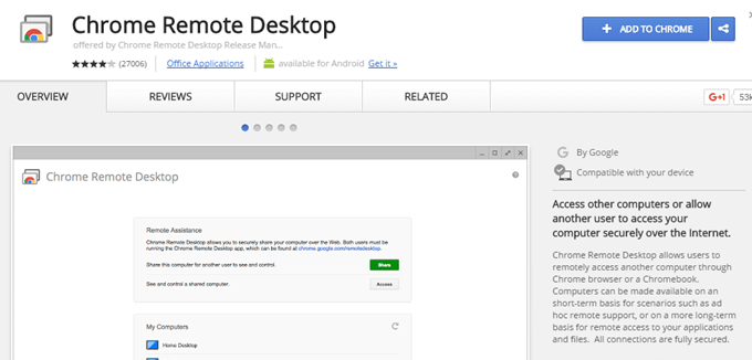 chrome remote desktop host installer for mac